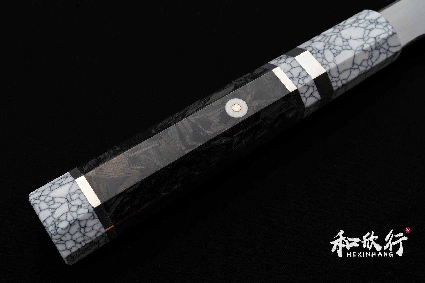 明神直人　霞　sg2 筋引き　255mm 明神直人 SG2 霞研 筋引包丁 240mm 樫 （藍染め）柄 – 清助刃物 Japan
